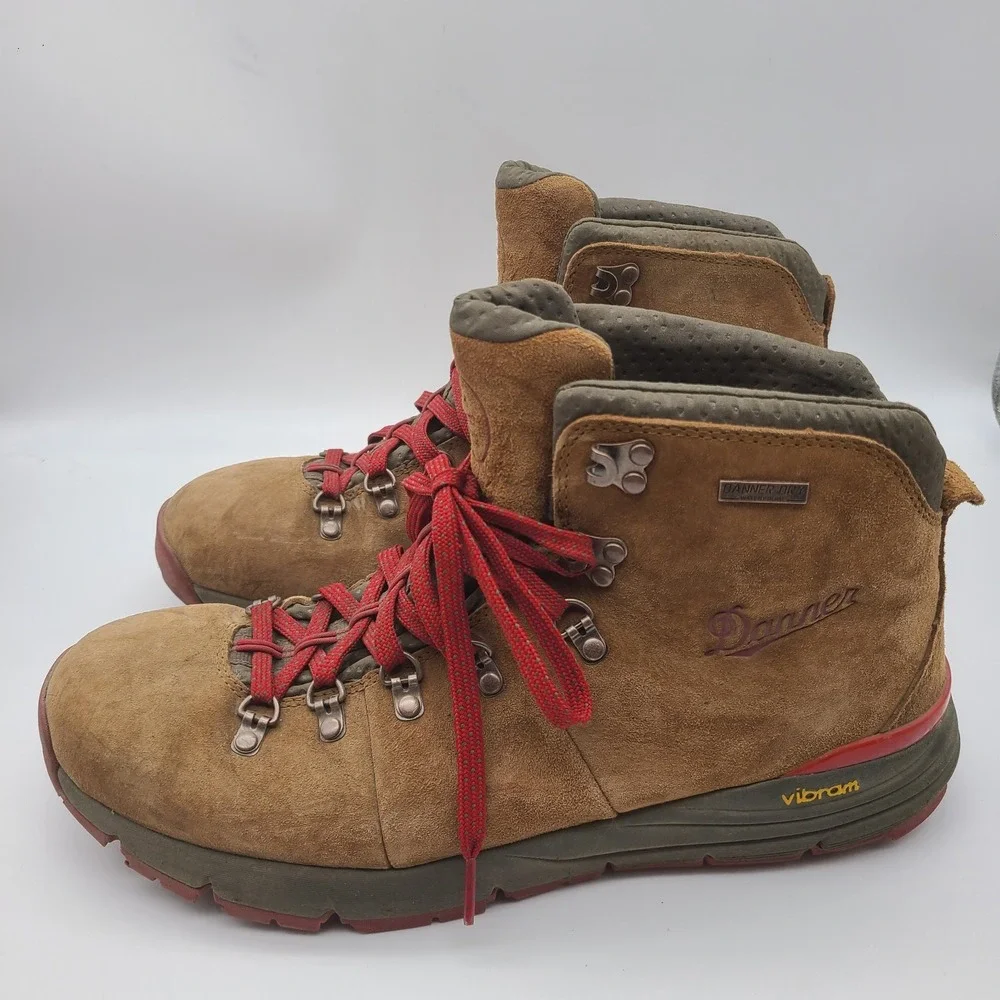 Danner Brown Suede Hiking Boots with Red Laces
